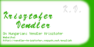 krisztofer vendler business card